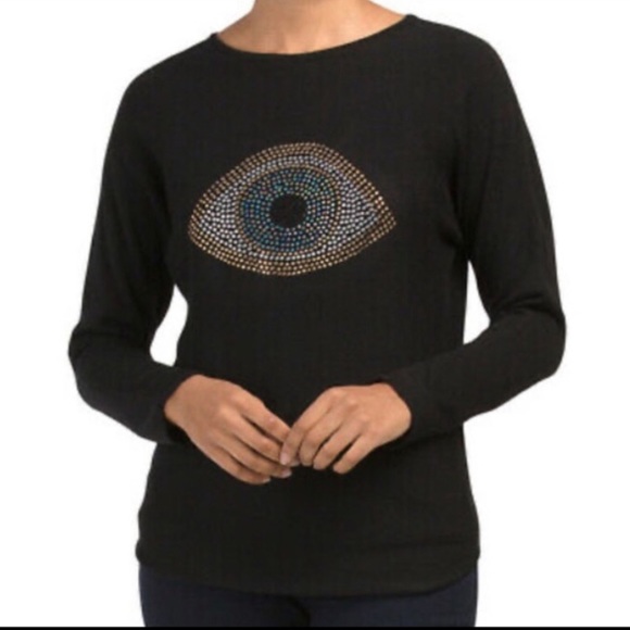 Rachel Zoe Sweaters - Rachel Zoe evil eye cashmere blend sweater nwot! S